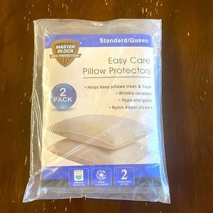 💙 2 pack hypo-allergenic white pillow protector